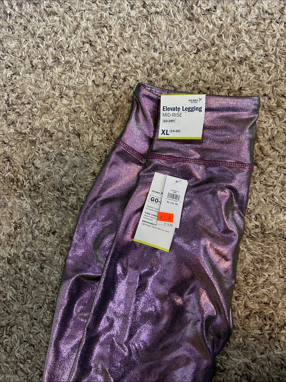 Old Navy Metallic Purple Girls' Leggings